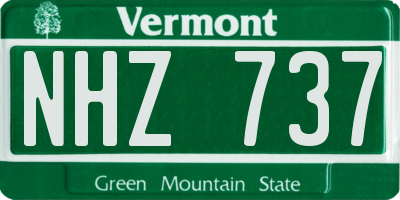 VT license plate NHZ737