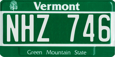 VT license plate NHZ746