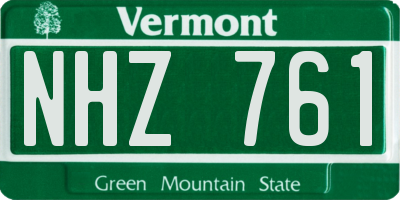 VT license plate NHZ761