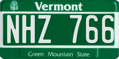 VT license plate NHZ766