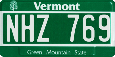 VT license plate NHZ769