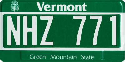 VT license plate NHZ771