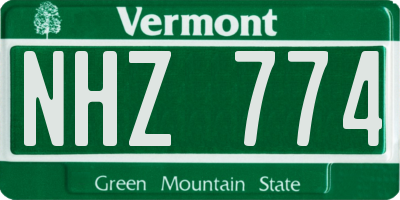 VT license plate NHZ774
