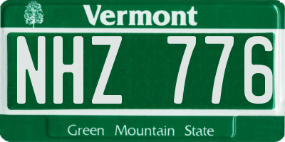 VT license plate NHZ776