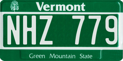 VT license plate NHZ779