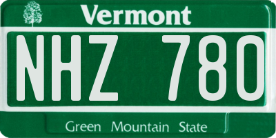 VT license plate NHZ780