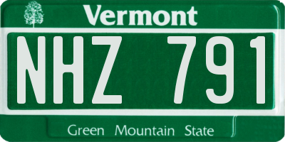 VT license plate NHZ791
