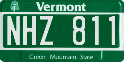 VT license plate NHZ811
