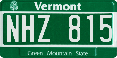 VT license plate NHZ815
