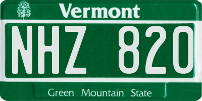 VT license plate NHZ820