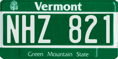 VT license plate NHZ821