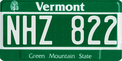 VT license plate NHZ822