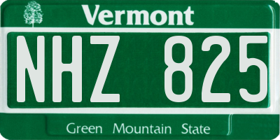 VT license plate NHZ825