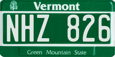 VT license plate NHZ826
