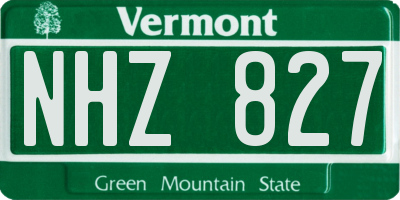 VT license plate NHZ827