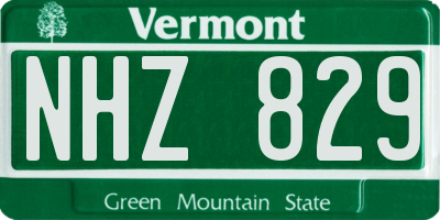 VT license plate NHZ829