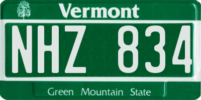 VT license plate NHZ834