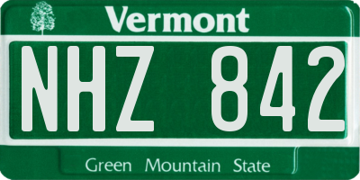 VT license plate NHZ842