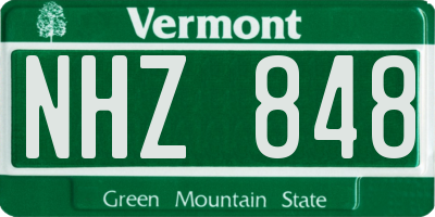 VT license plate NHZ848