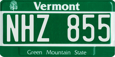 VT license plate NHZ855