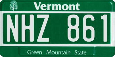 VT license plate NHZ861