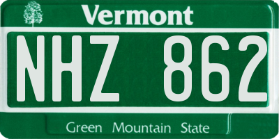 VT license plate NHZ862