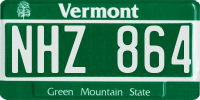 VT license plate NHZ864