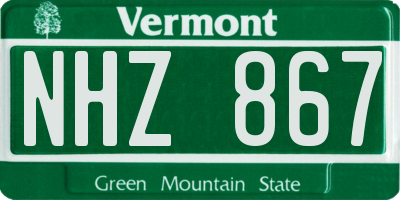 VT license plate NHZ867