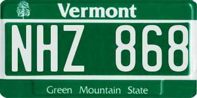 VT license plate NHZ868