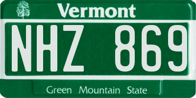 VT license plate NHZ869