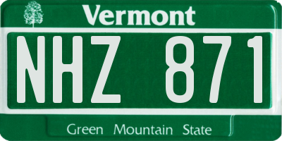 VT license plate NHZ871