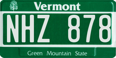 VT license plate NHZ878