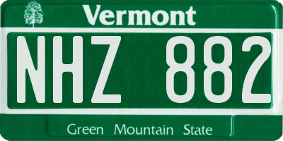 VT license plate NHZ882