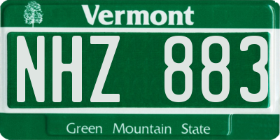 VT license plate NHZ883