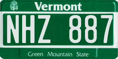 VT license plate NHZ887