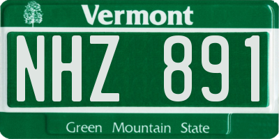 VT license plate NHZ891