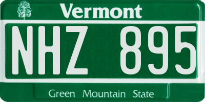 VT license plate NHZ895