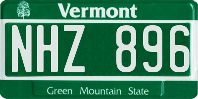 VT license plate NHZ896
