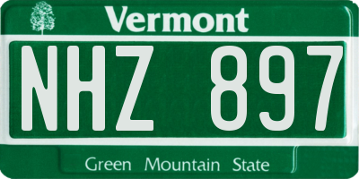 VT license plate NHZ897