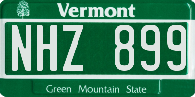 VT license plate NHZ899