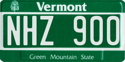 VT license plate NHZ900