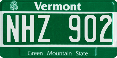 VT license plate NHZ902