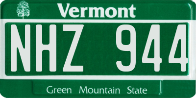 VT license plate NHZ944