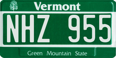 VT license plate NHZ955