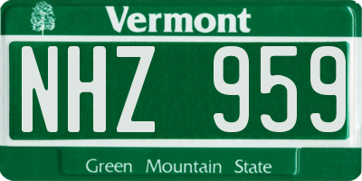 VT license plate NHZ959