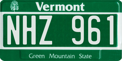 VT license plate NHZ961