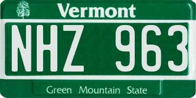 VT license plate NHZ963
