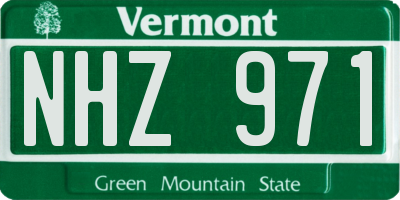 VT license plate NHZ971