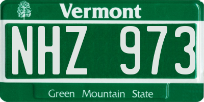 VT license plate NHZ973
