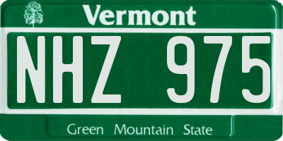 VT license plate NHZ975